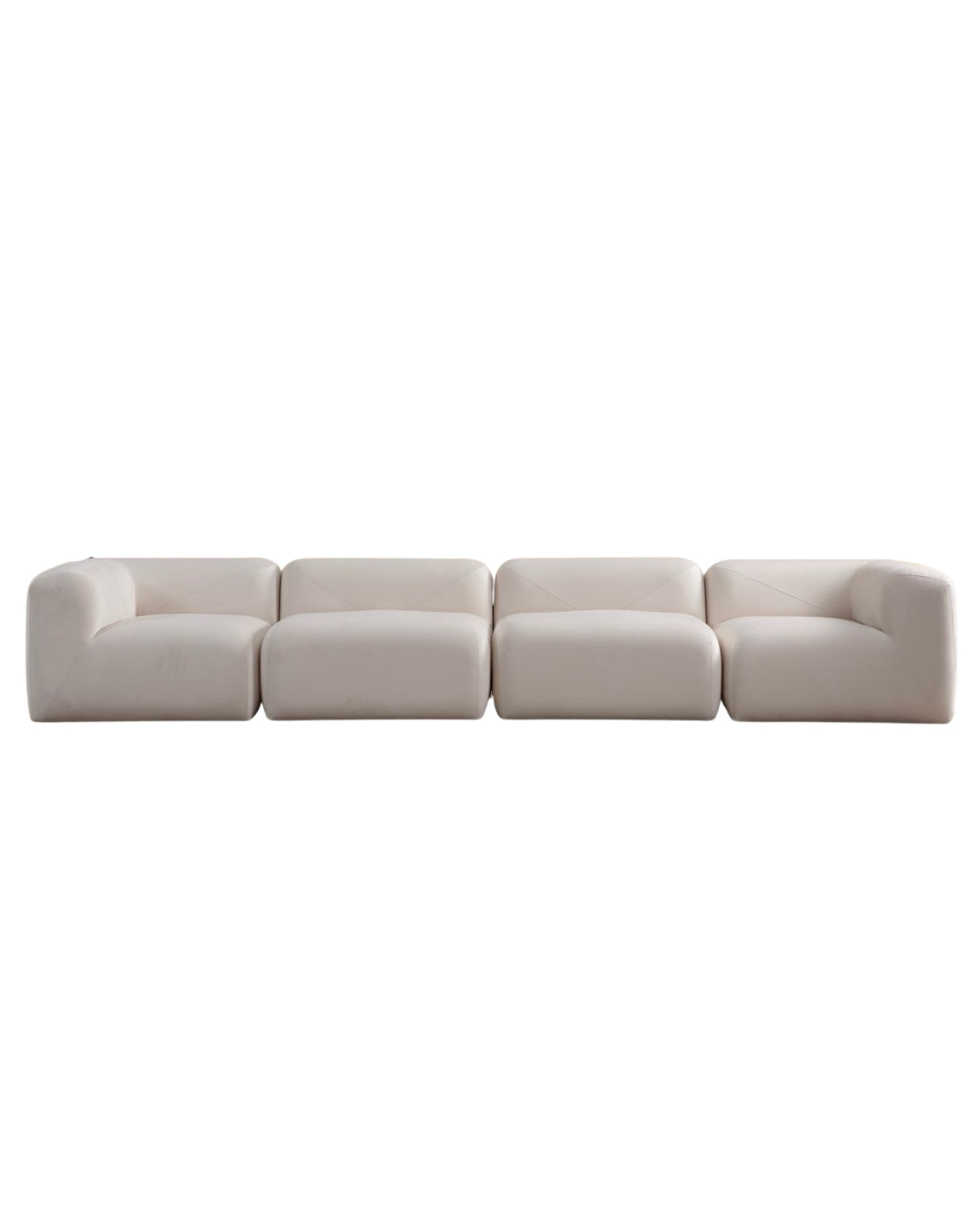 CANAPÉ 'NUAGE' VELOURS BLANC CASSÉ