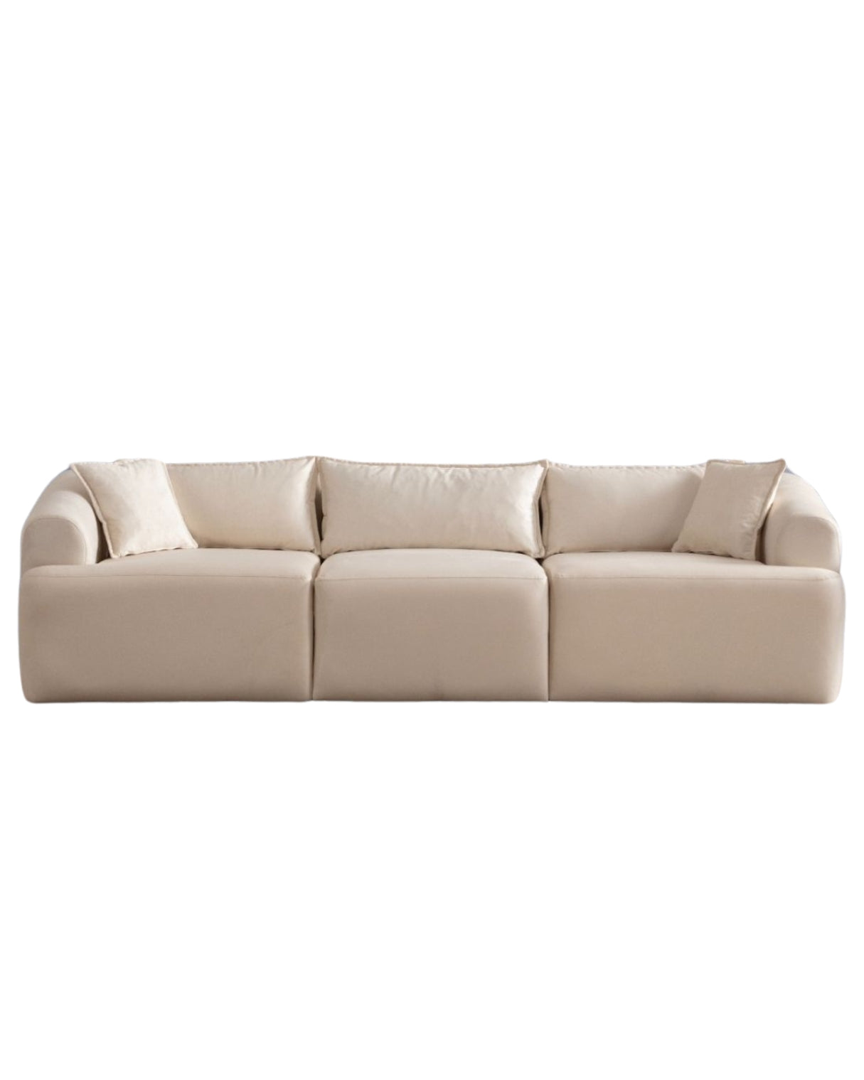 Canapé modulable MILA velours blanc cassé