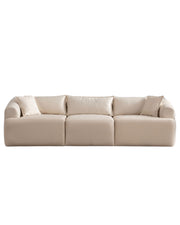 Canapé modulable MILA velours blanc cassé