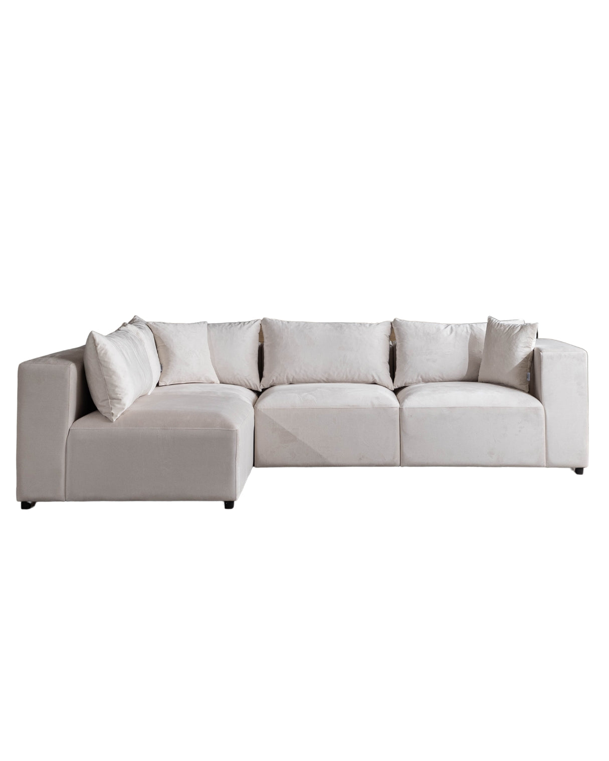 Canapé modulable AZRA velours Blanc