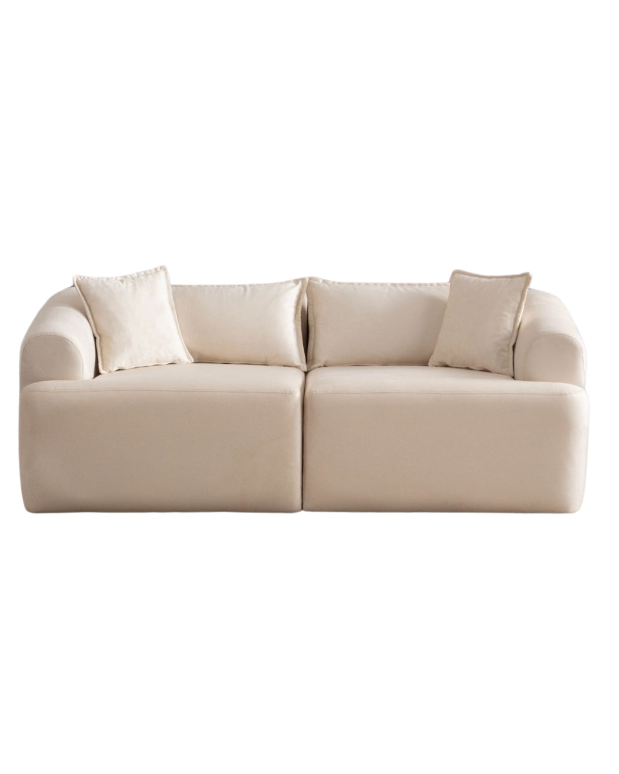 Canapé modulable MILA velours blanc cassé