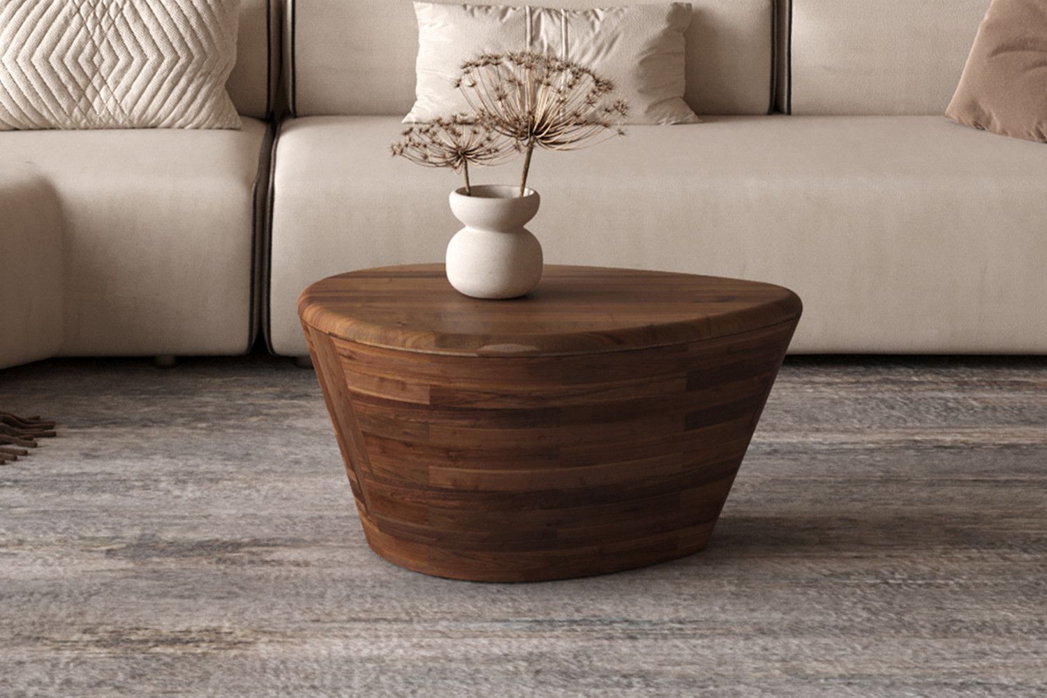TABLE BASSE 'MATEO' BOIS DE MANGUIER BRUN CLAIR