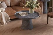 TABLE BASSE 'MANUS' 80CM OU 45CM DÉCOR GRIS FONCÉ