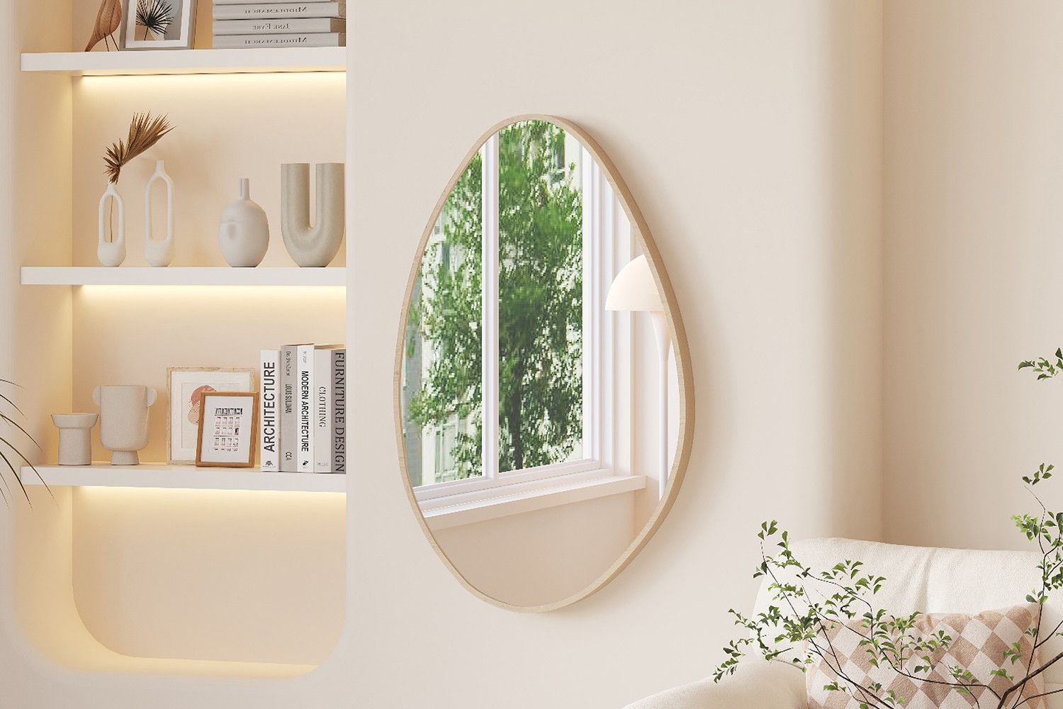 MIROIR 'RANA' 80X50 CHÊNE VIEILLI